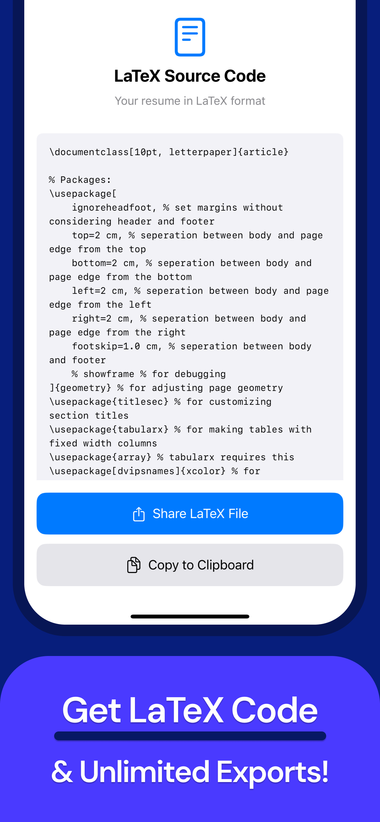 Latex CV maker screenshot 3